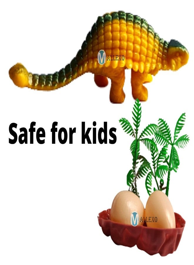 Mallexo Jungle Dinosaur Animal Toys for Kids Play Safely Toys 12PCs Forest Dino Set for Boys Medium Size Multi-Color Animal Figures for Kid - Dinosaur Egg Toys for Boys and Girls (Animal_MED) - Image 3